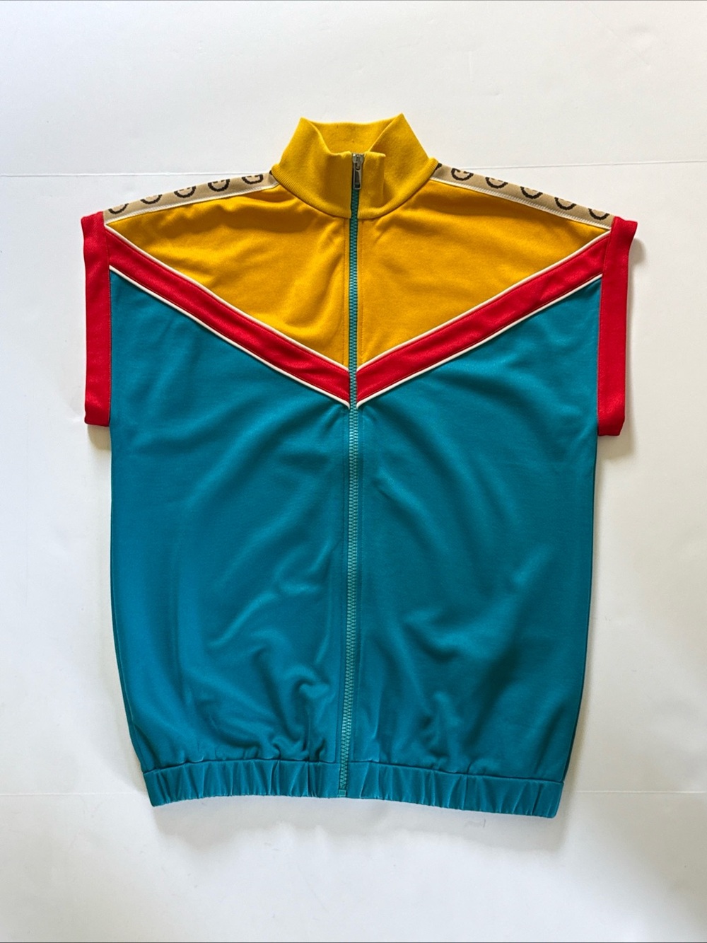 Gucci Colorblock Track Vest Jacket Sleeveless Zip Kids 12 NWT - Fits Adult XS/S